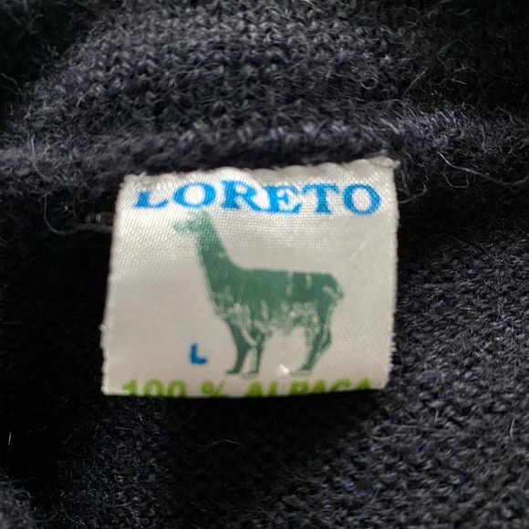 Vintage  Knit Womens Cardigan Knit Button Up Sweater 100% Alpaca. Size L - Picture 3 of 4